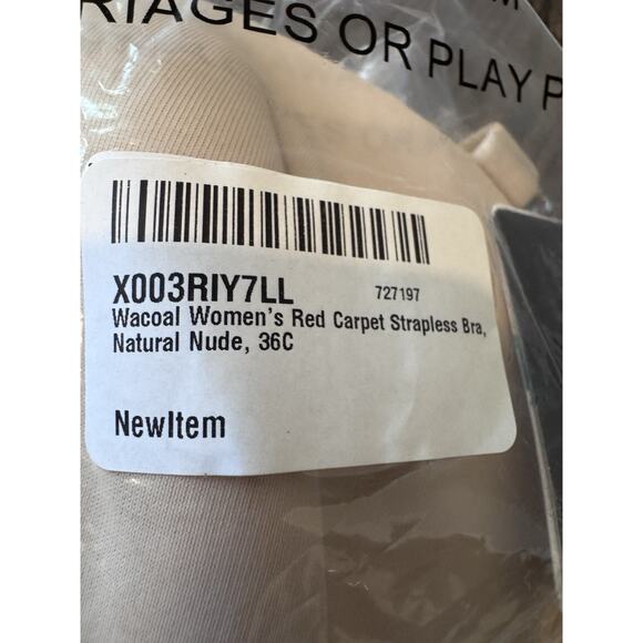 Waco Al Red Carpet Strapless Bra With Straps Natural Nude 36C NWT $76 - Picture 5 of 7